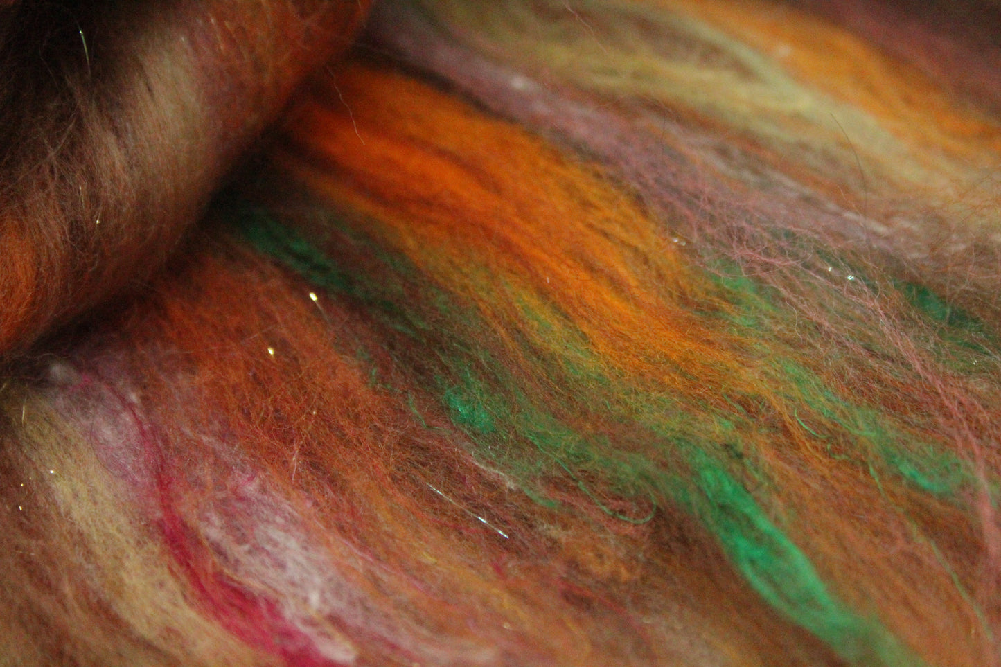 Merino Art Batt  - Brown - 54 grams 1.8 oz - Wool for felting, spinning and weaving