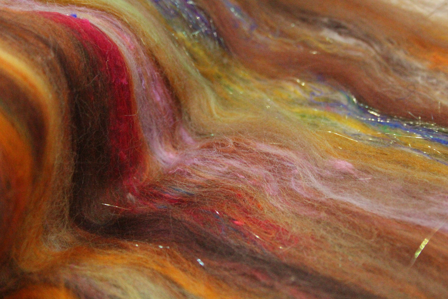 Merino Art Batt  - Brown - 54 grams 1.8 oz - Wool for felting, spinning and weaving