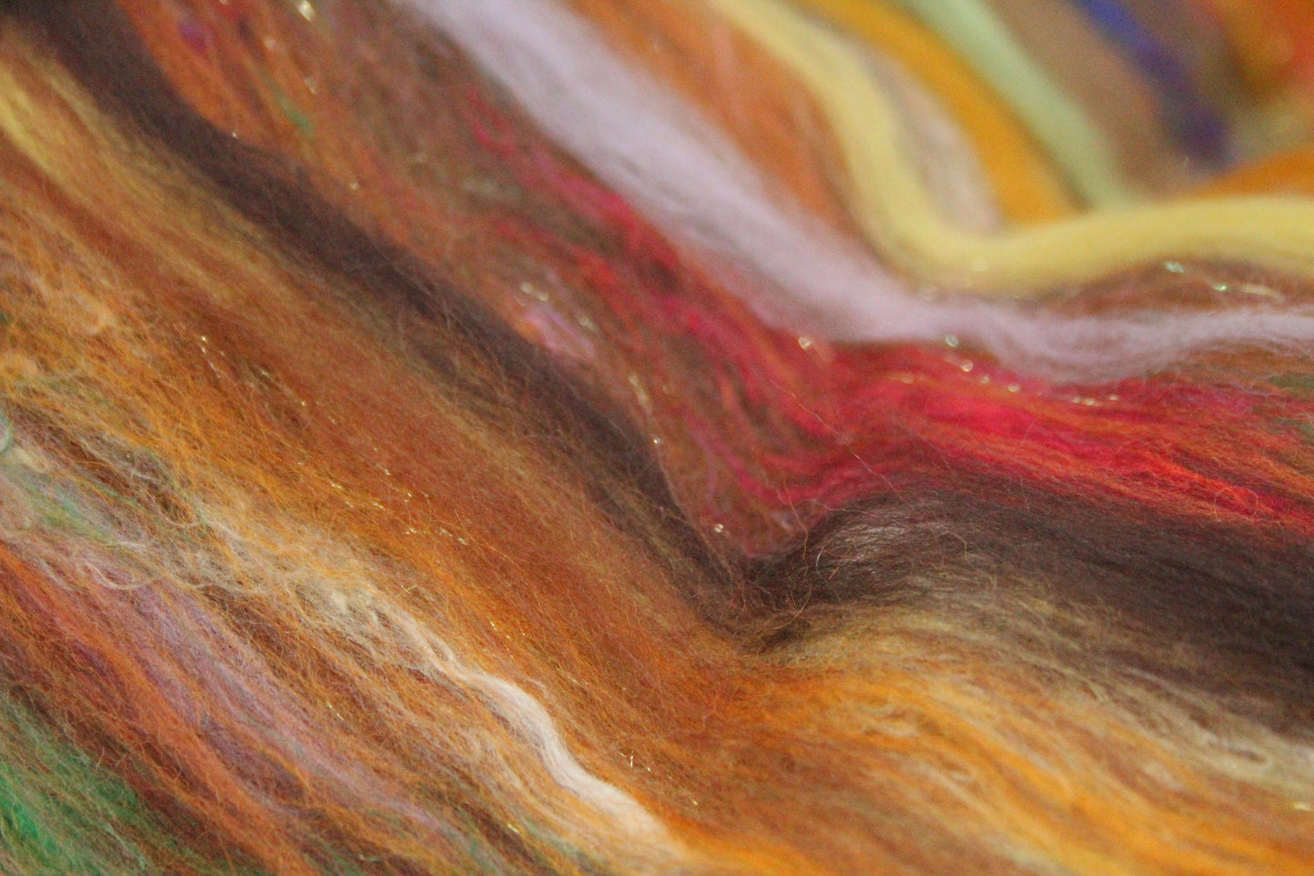 Merino Art Batt  - Brown - 54 grams 1.8 oz - Wool for felting, spinning and weaving