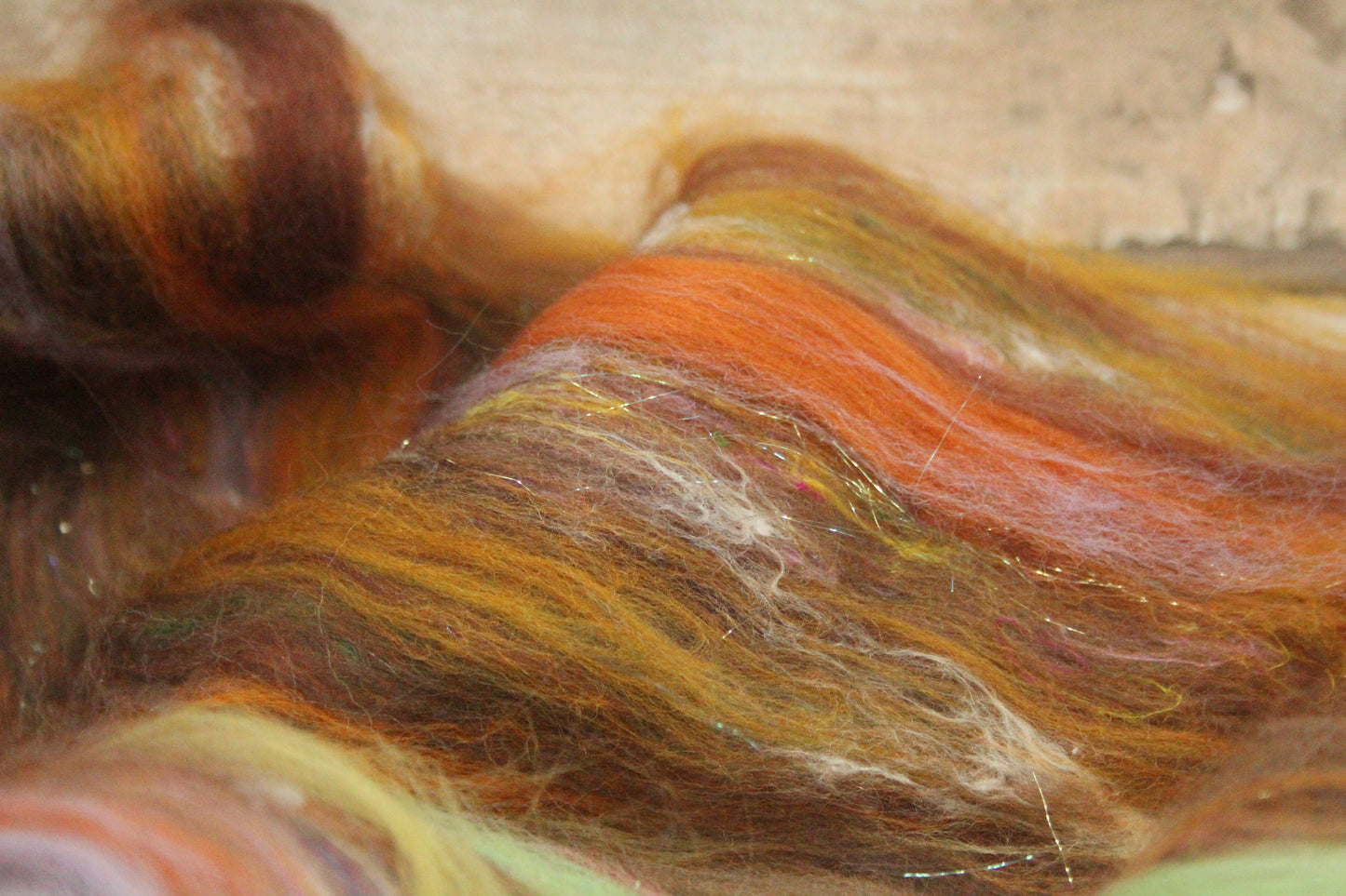 Merino Art Batt  - Brown - 54 grams 1.8 oz - Wool for felting, spinning and weaving