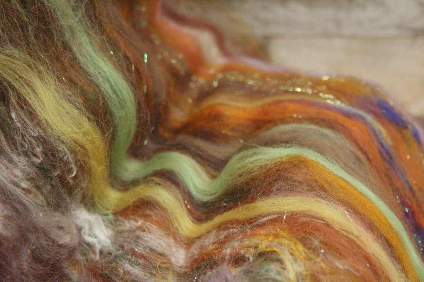 Merino Art Batt  - Brown - 54 grams 1.8 oz - Wool for felting, spinning and weaving