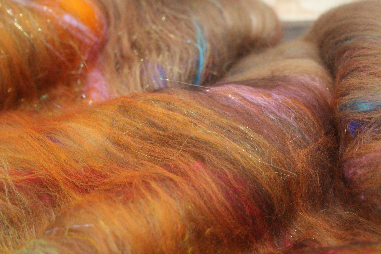 Merino Art Batt  - Brown - 54 grams 1.8 oz - Wool for felting, spinning and weaving