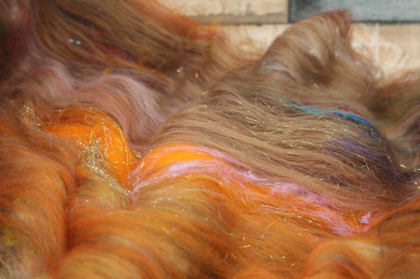 Merino Art Batt  - Brown - 54 grams 1.8 oz - Wool for felting, spinning and weaving