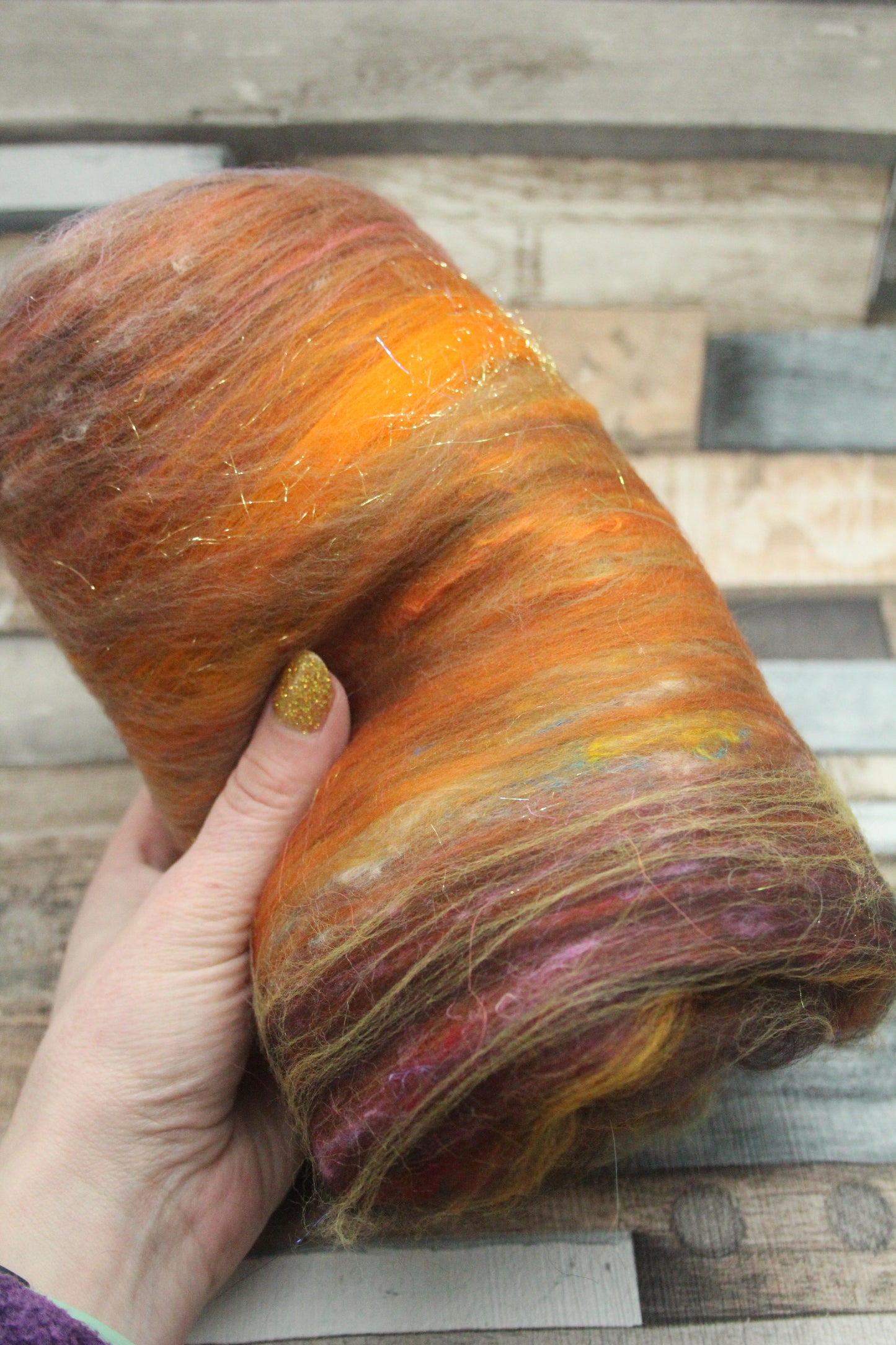 Merino Art Batt  - Brown - 54 grams 1.8 oz - Wool for felting, spinning and weaving
