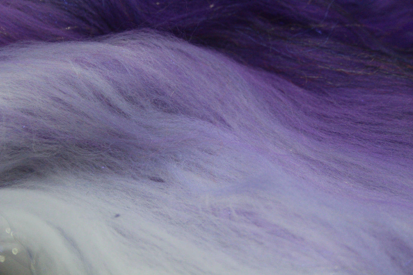 Merino Art Batt  - Black Purple White - 41 grams 1.4 oz - Wool for felting, spinning and weaving