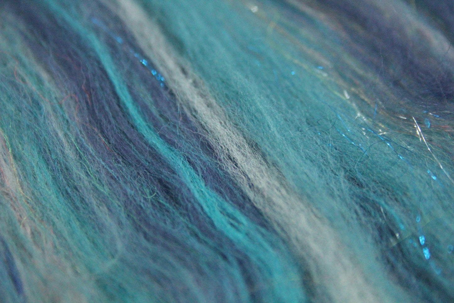 Merino Art Batt  - Grey Blue  - 80 grams 2.8 oz - Wool for felting, spinning and weaving