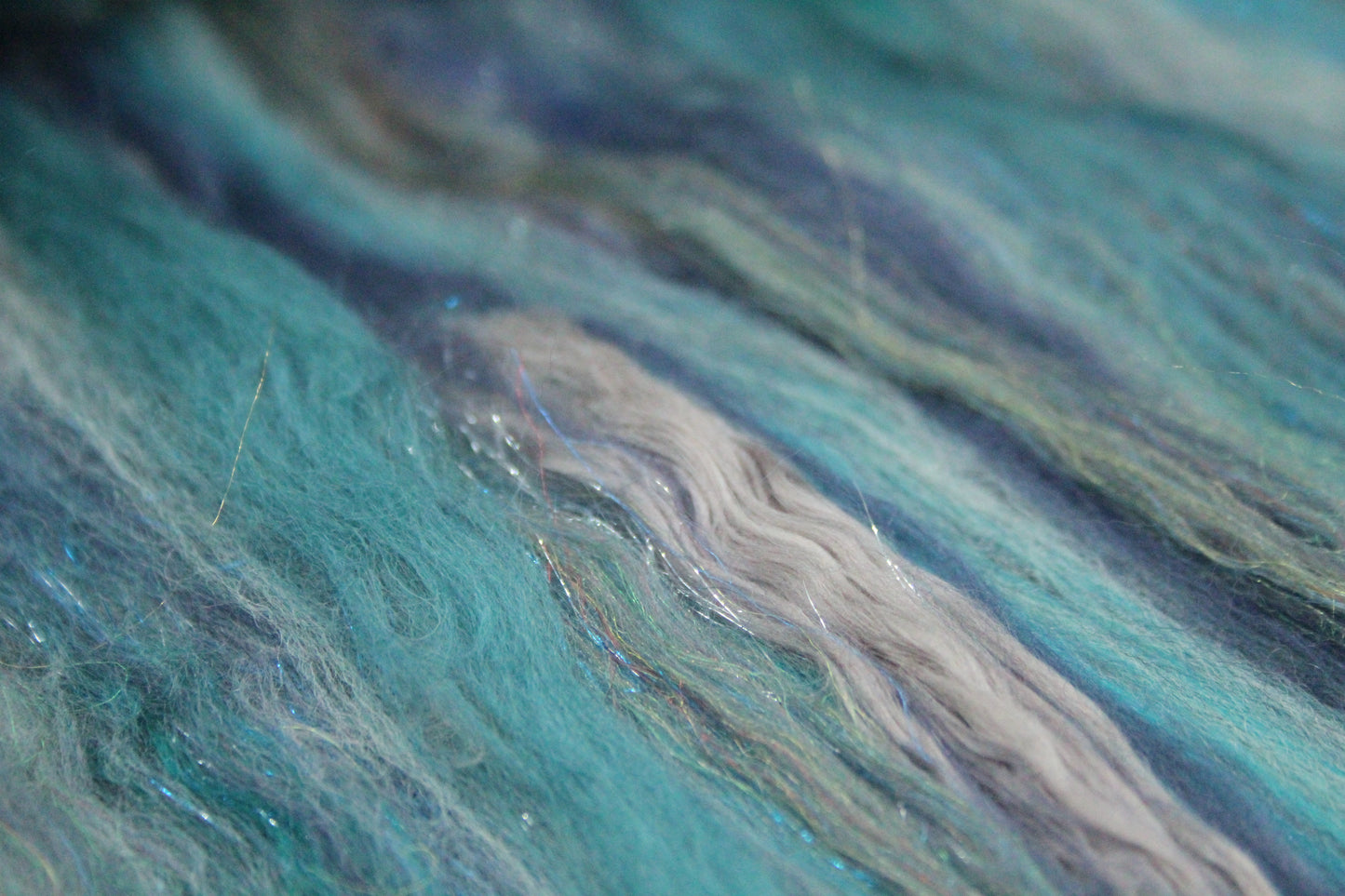 Merino Art Batt  - Grey Blue  - 80 grams 2.8 oz - Wool for felting, spinning and weaving