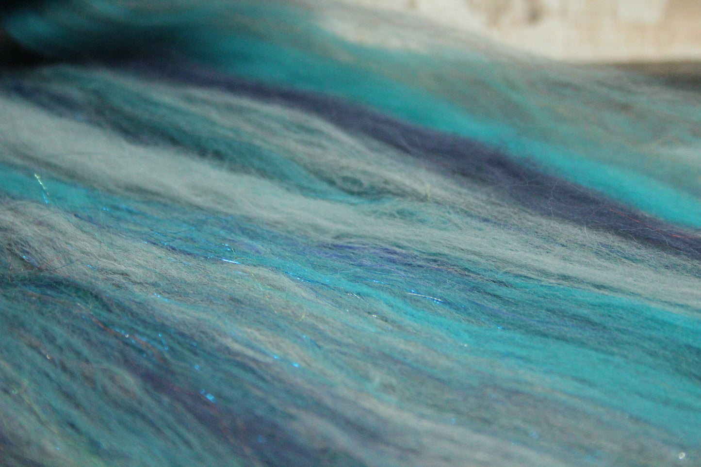 Merino Art Batt  - Grey Blue  - 80 grams 2.8 oz - Wool for felting, spinning and weaving