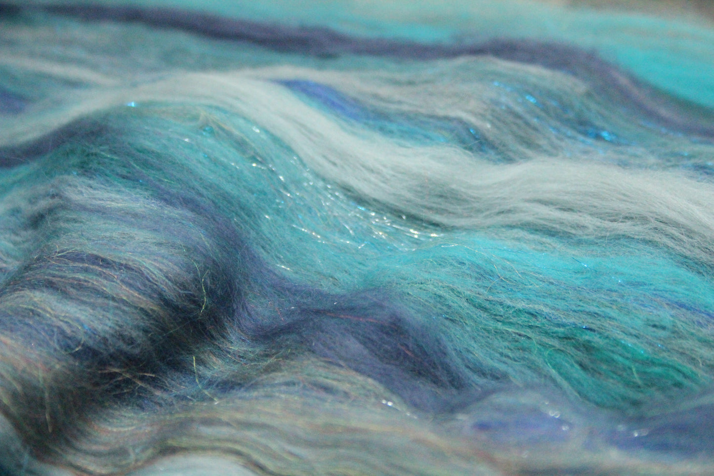 Merino Art Batt  - Grey Blue  - 80 grams 2.8 oz - Wool for felting, spinning and weaving