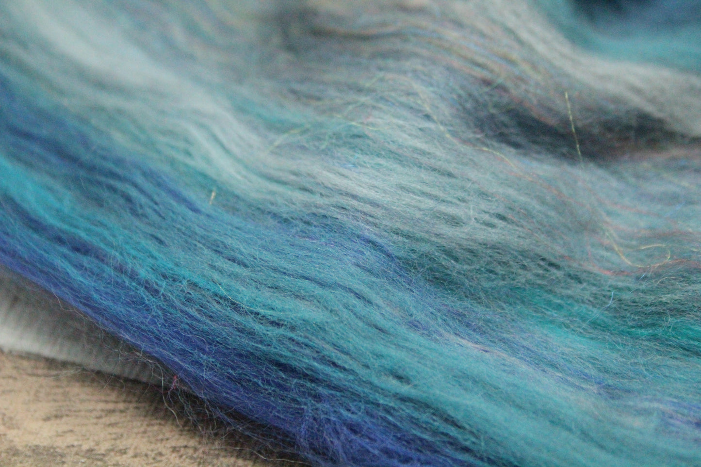 Merino Art Batt  - Grey Blue  - 80 grams 2.8 oz - Wool for felting, spinning and weaving