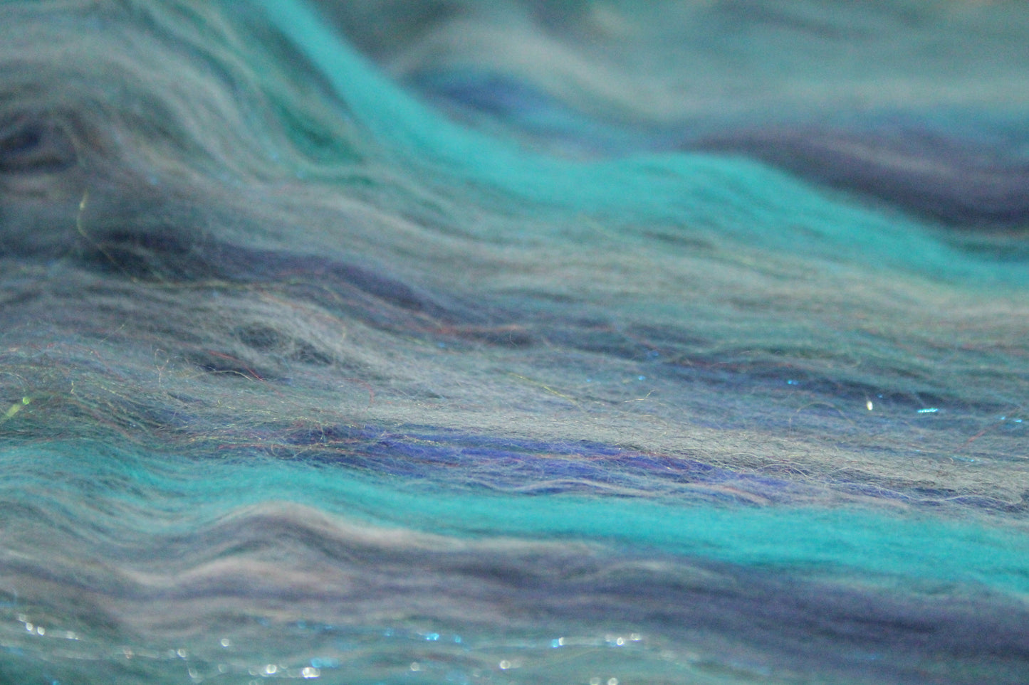 Merino Art Batt  - Grey Blue  - 80 grams 2.8 oz - Wool for felting, spinning and weaving
