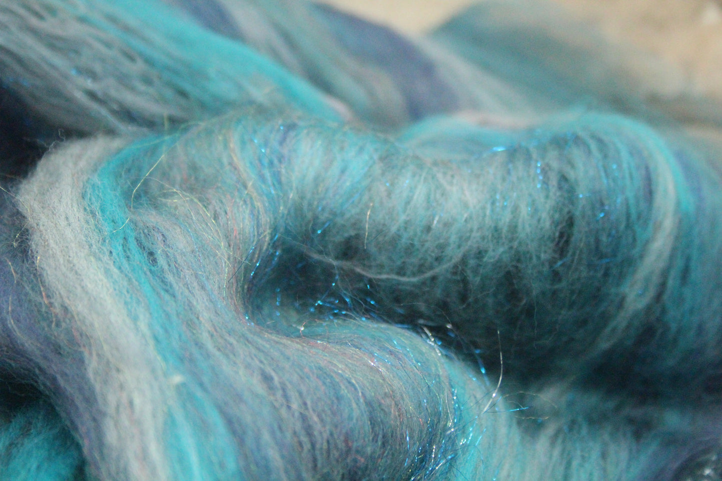 Merino Art Batt  - Grey Blue  - 80 grams 2.8 oz - Wool for felting, spinning and weaving