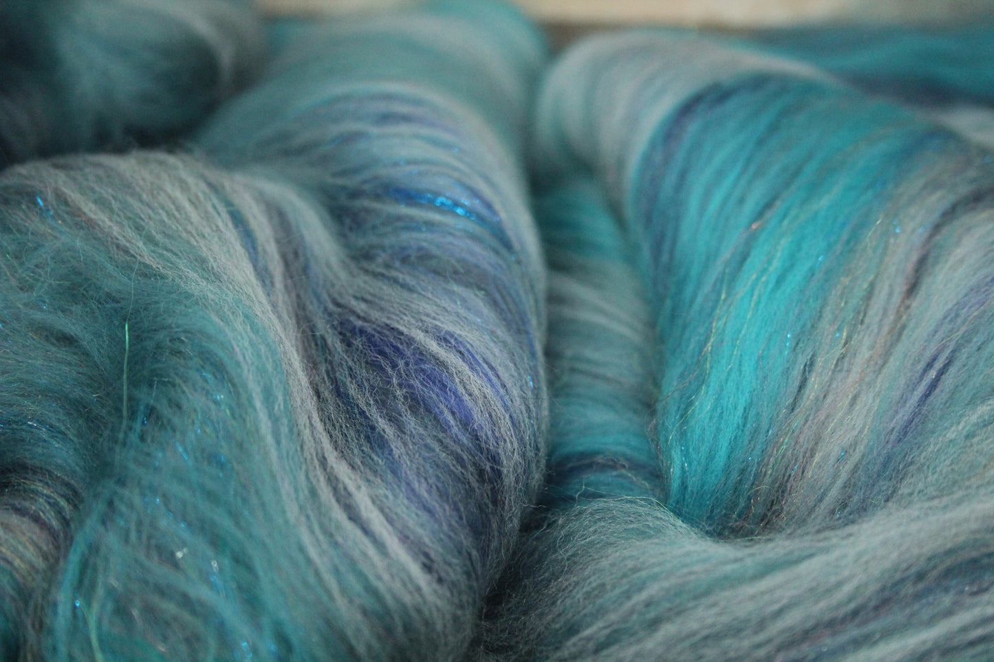 Merino Art Batt  - Grey Blue  - 80 grams 2.8 oz - Wool for felting, spinning and weaving