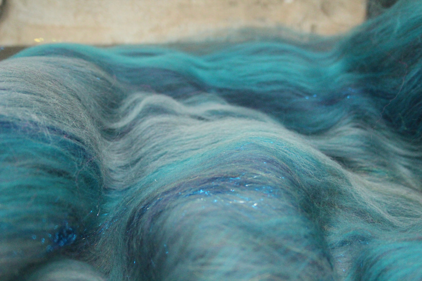 Merino Art Batt  - Grey Blue  - 80 grams 2.8 oz - Wool for felting, spinning and weaving