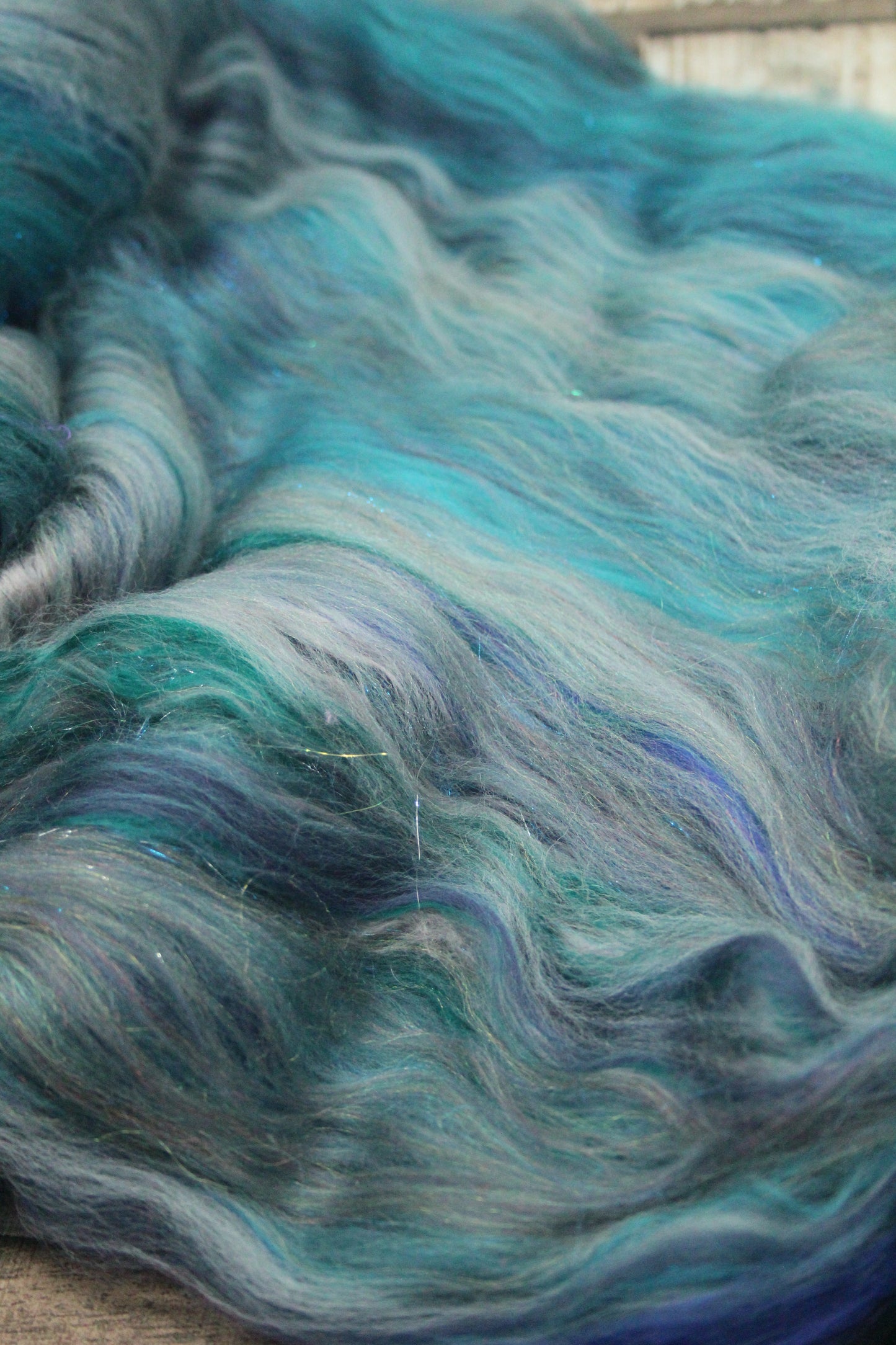 Merino Art Batt  - Grey Blue  - 80 grams 2.8 oz - Wool for felting, spinning and weaving
