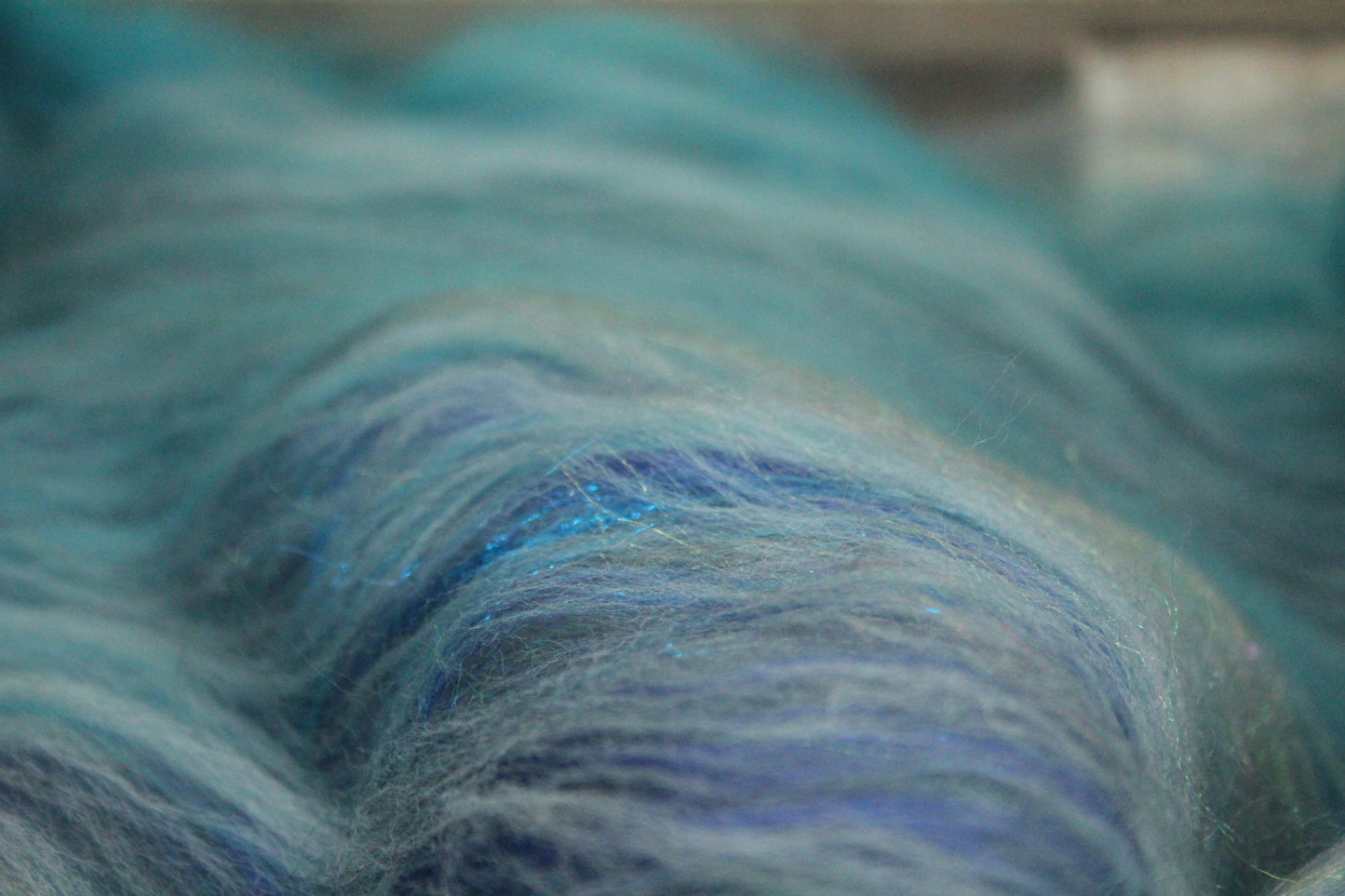 Merino Art Batt  - Grey Blue  - 80 grams 2.8 oz - Wool for felting, spinning and weaving