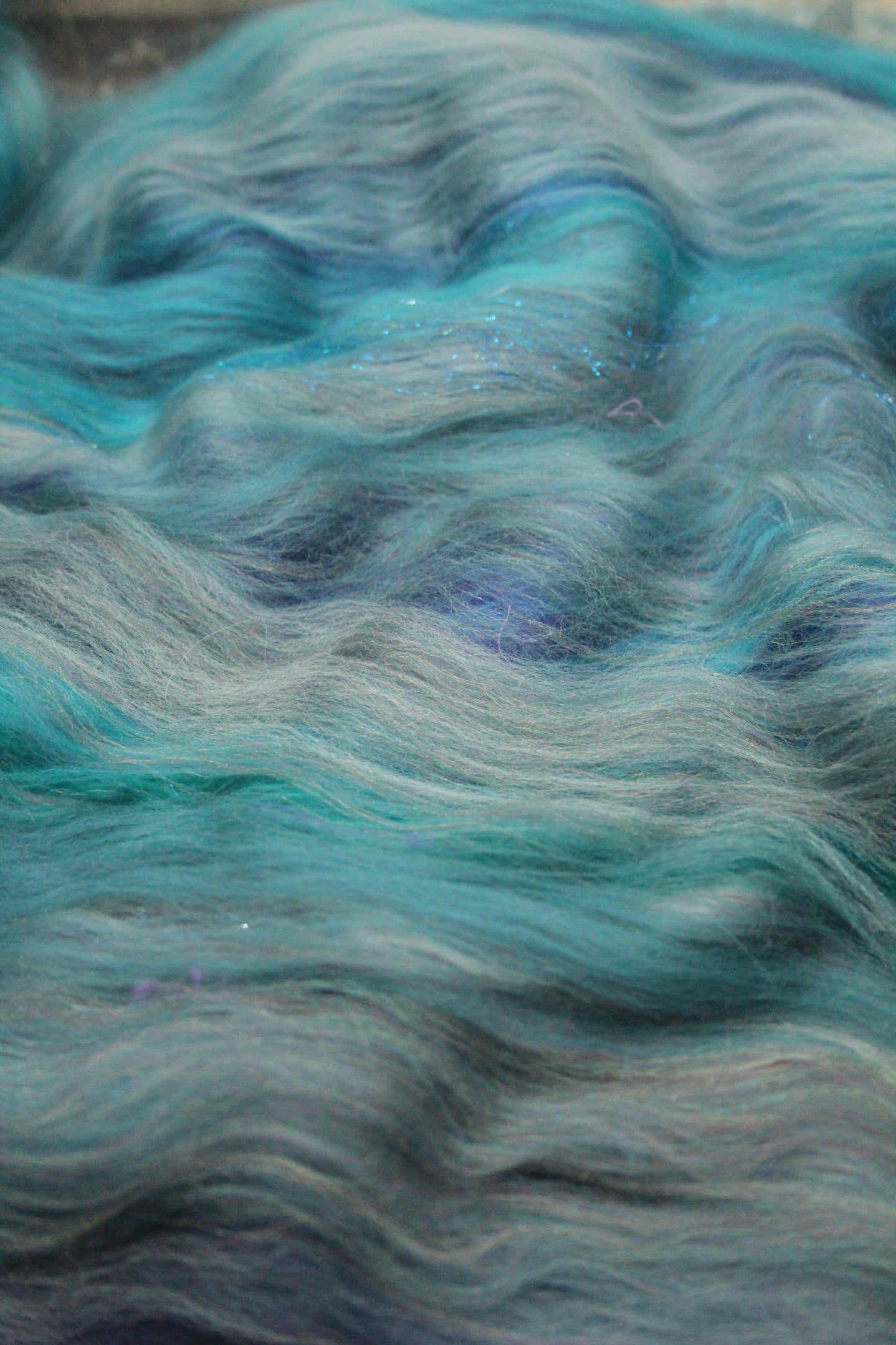 Merino Art Batt  - Grey Blue  - 80 grams 2.8 oz - Wool for felting, spinning and weaving
