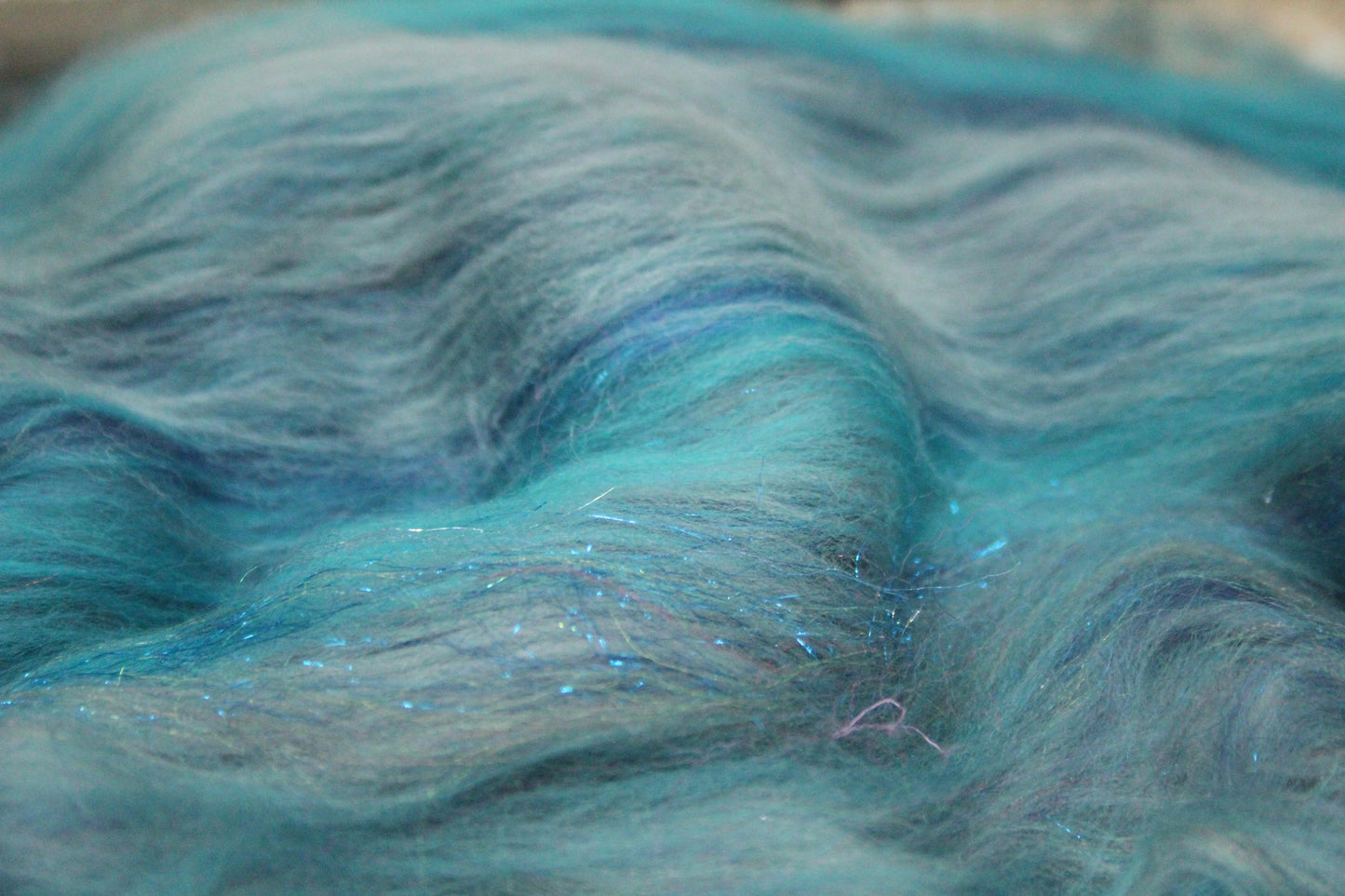 Merino Art Batt  - Grey Blue  - 80 grams 2.8 oz - Wool for felting, spinning and weaving