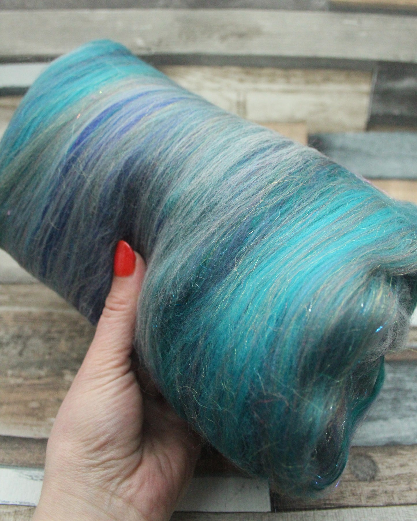 Merino Art Batt  - Grey Blue  - 80 grams 2.8 oz - Wool for felting, spinning and weaving