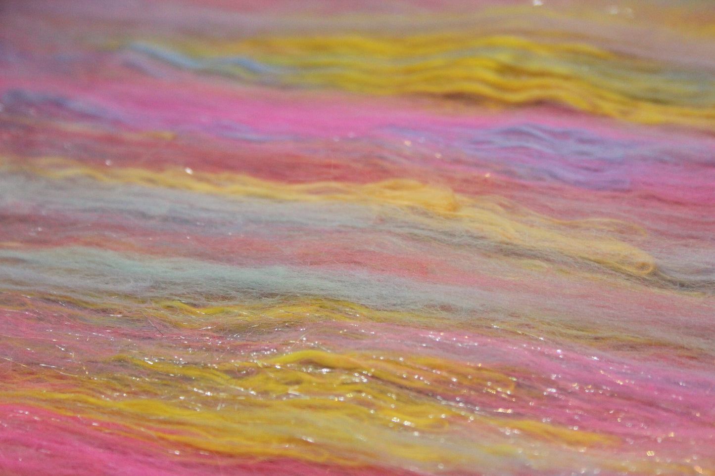 Merino Art Batt  - Grey Blue Pink Purple - 72 grams 2.5 oz - Wool for felting, spinning and weaving
