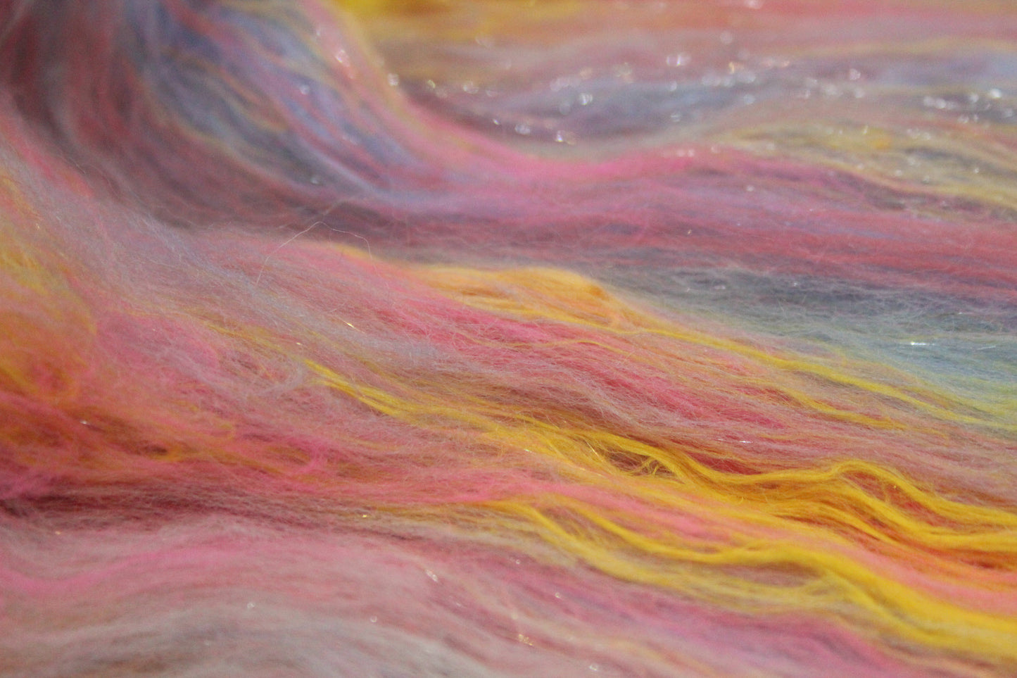 Merino Art Batt  - Grey Blue Pink Purple - 72 grams 2.5 oz - Wool for felting, spinning and weaving