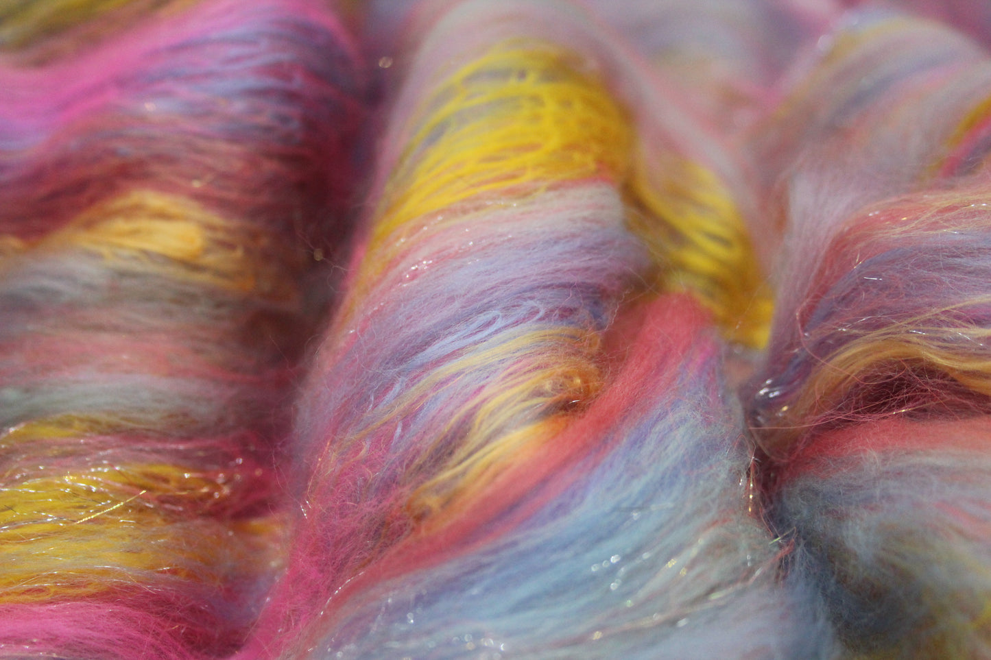 Merino Art Batt  - Grey Blue Pink Purple - 72 grams 2.5 oz - Wool for felting, spinning and weaving