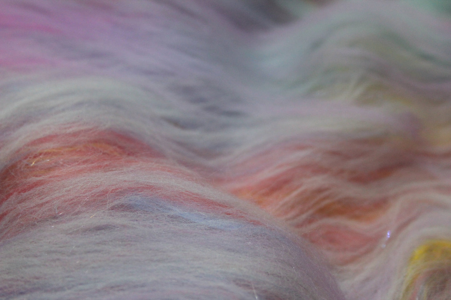 Merino Art Batt  - Grey Blue Pink Purple - 72 grams 2.5 oz - Wool for felting, spinning and weaving