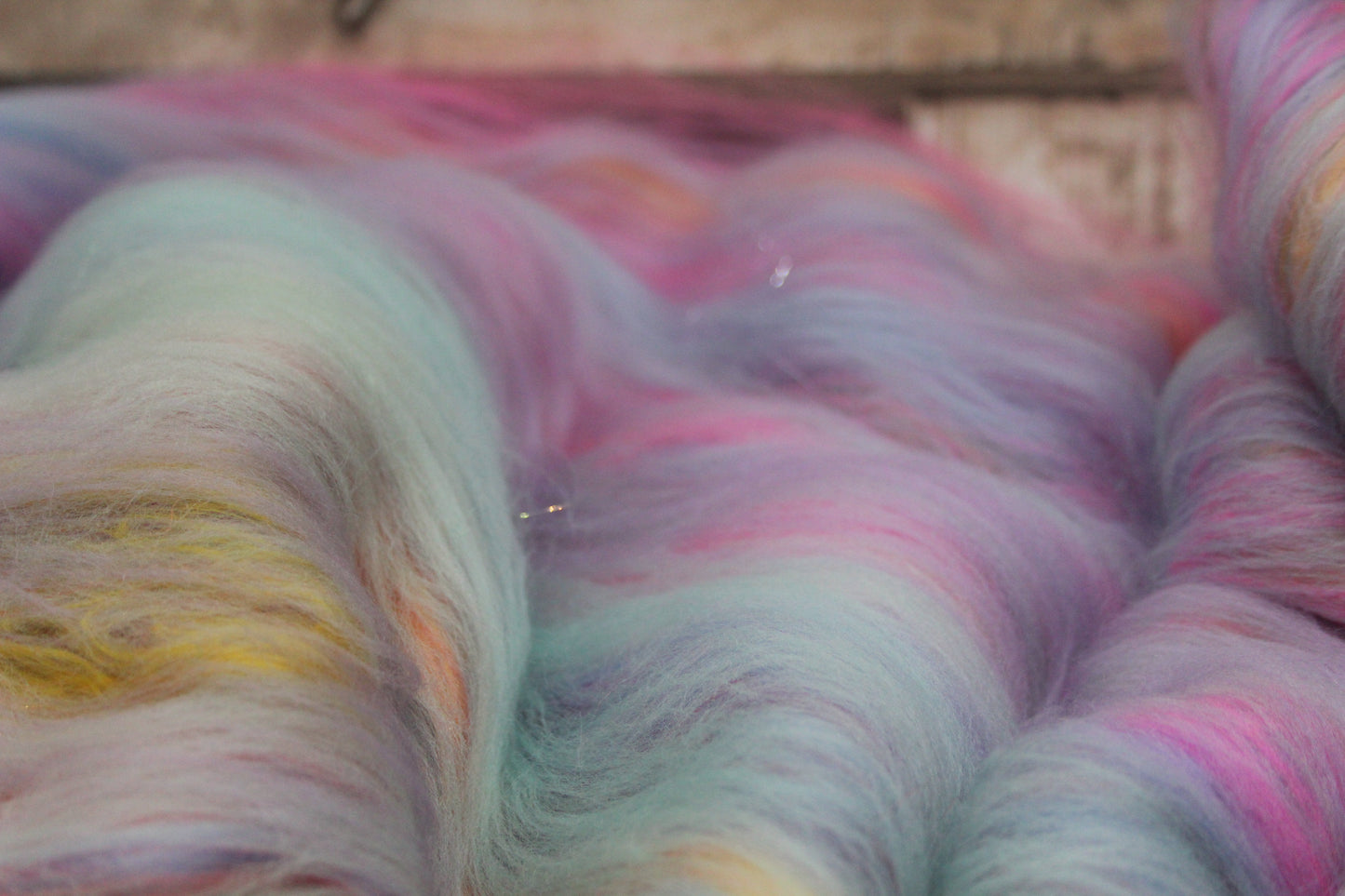 Merino Art Batt  - Grey Blue Pink Purple - 72 grams 2.5 oz - Wool for felting, spinning and weaving