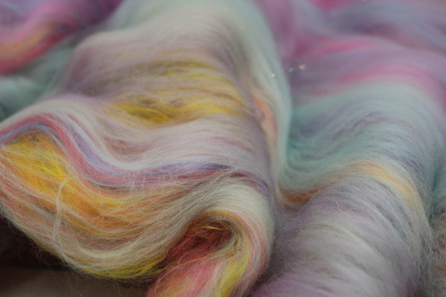 Merino Art Batt  - Grey Blue Pink Purple - 72 grams 2.5 oz - Wool for felting, spinning and weaving