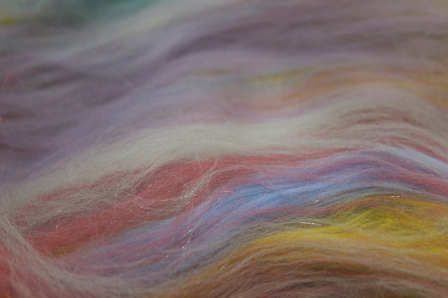 Merino Art Batt  - Grey Blue Pink Purple - 72 grams 2.5 oz - Wool for felting, spinning and weaving