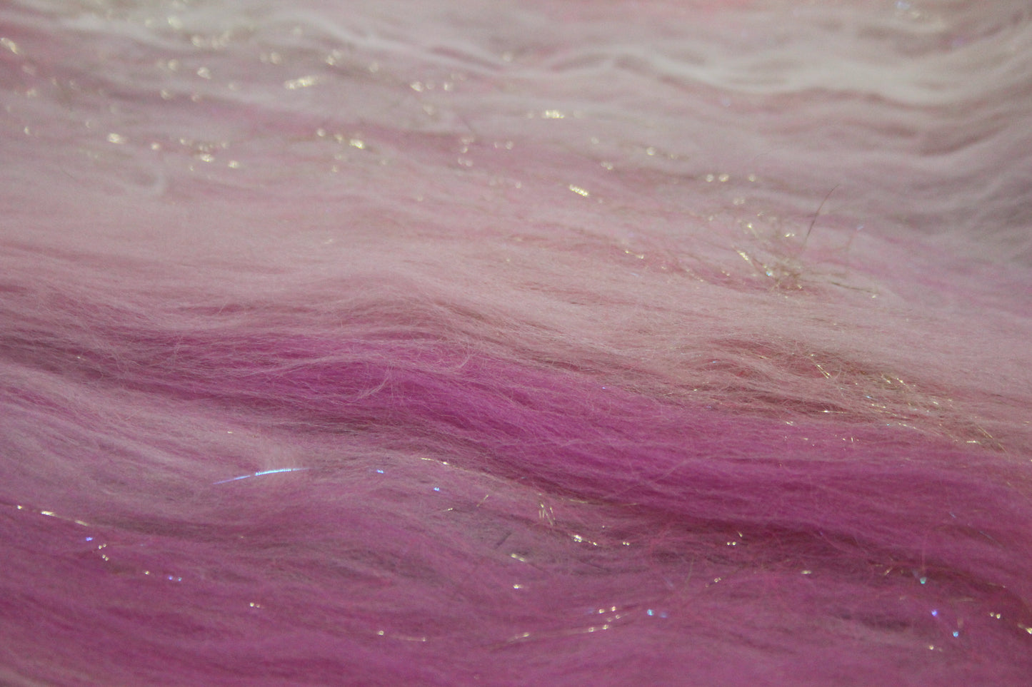 Merino Art Batt  - Pink White - 52 grams 1.8 oz - Wool for felting, spinning and weaving