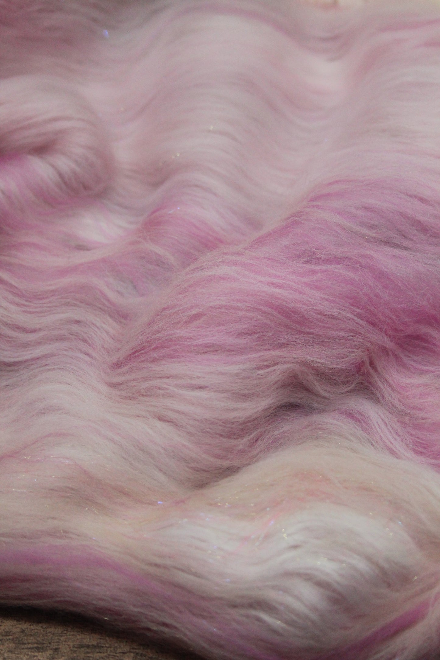 Merino Art Batt  - Pink White - 52 grams 1.8 oz - Wool for felting, spinning and weaving