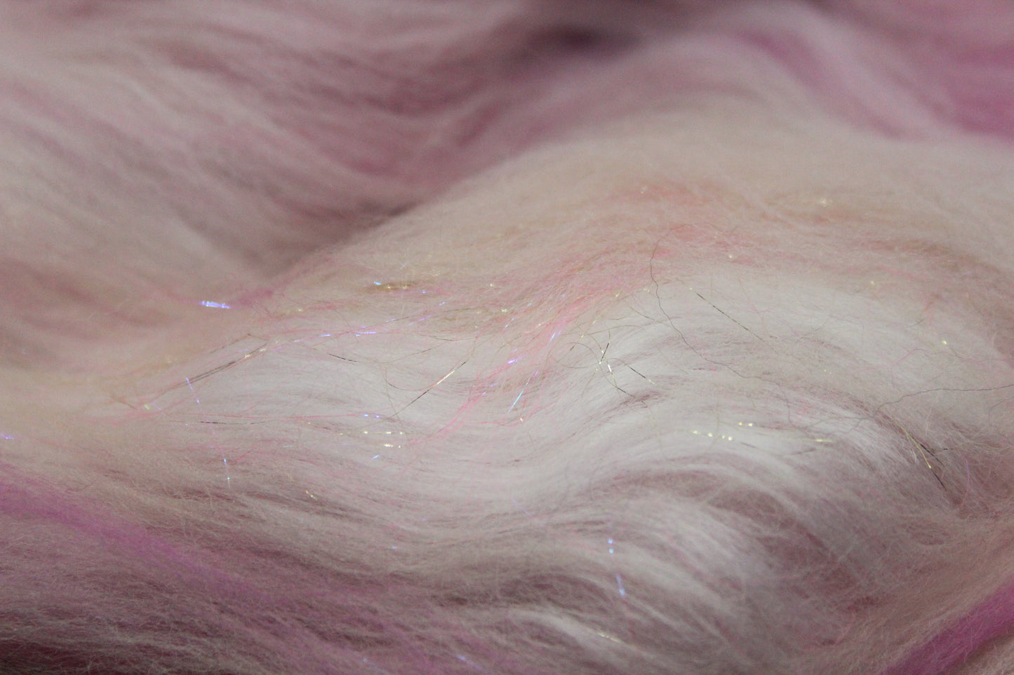 Merino Art Batt  - Pink White - 52 grams 1.8 oz - Wool for felting, spinning and weaving