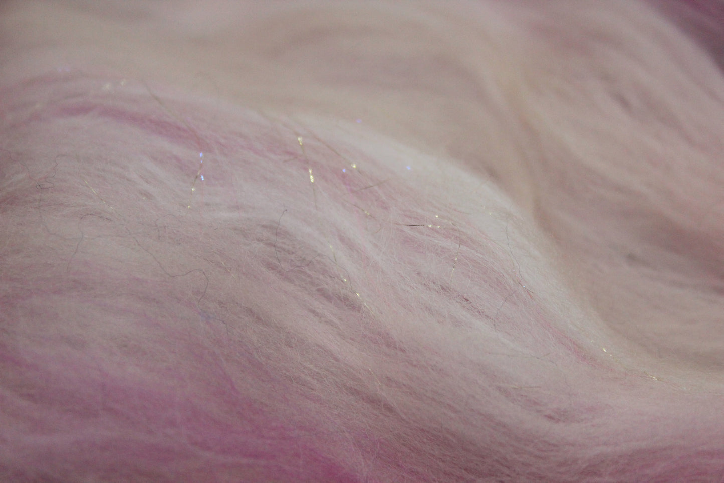 Merino Art Batt  - Pink White - 52 grams 1.8 oz - Wool for felting, spinning and weaving