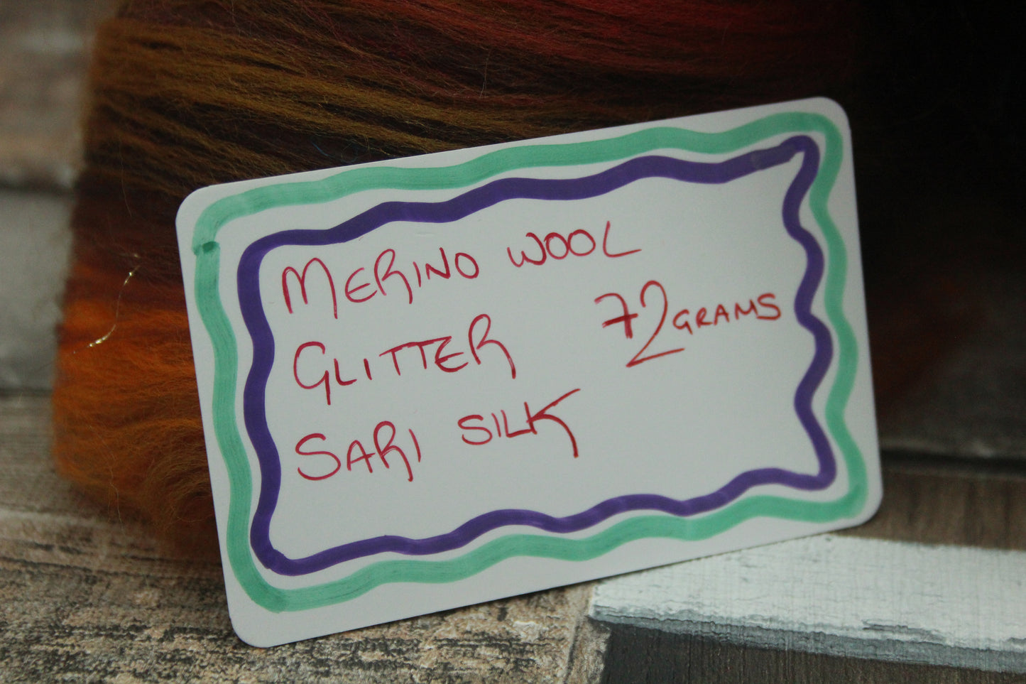 Merino Art Batt  - Orange Brown -  72 grams 2.5 oz - Wool for felting, spinning and weaving