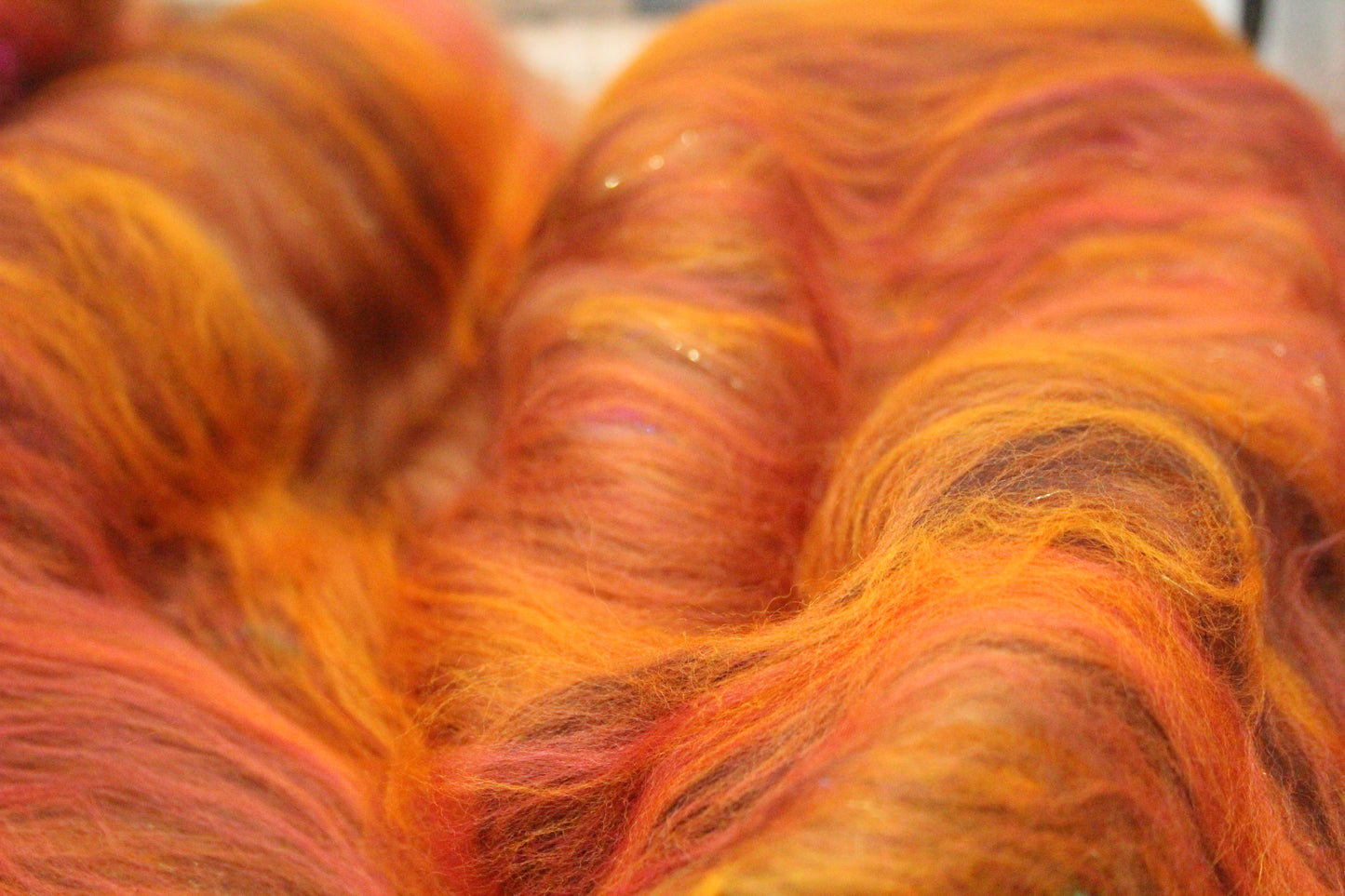 Merino Art Batt  - Orange Brown -  72 grams 2.5 oz - Wool for felting, spinning and weaving