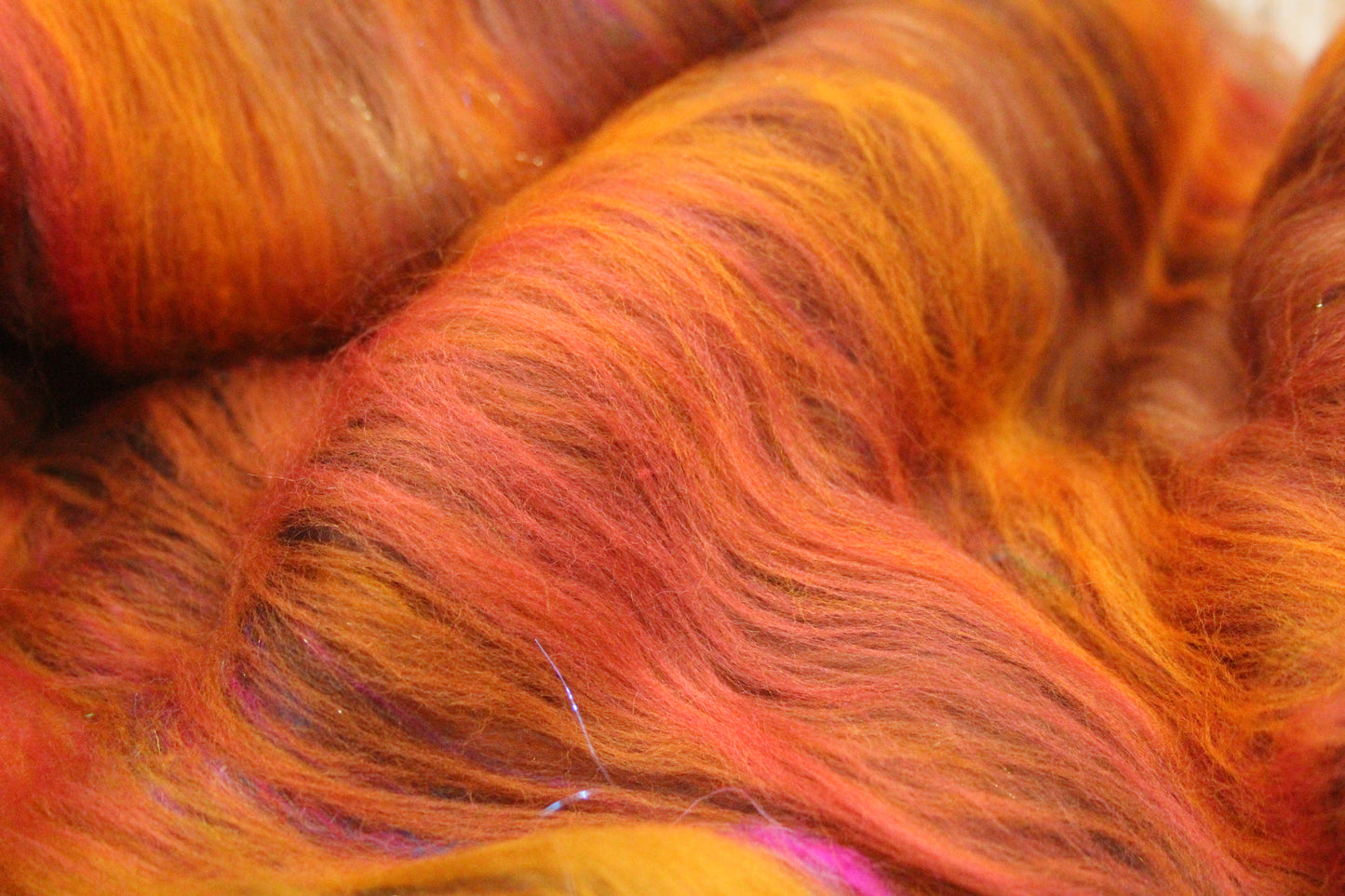 Merino Art Batt  - Orange Brown -  72 grams 2.5 oz - Wool for felting, spinning and weaving