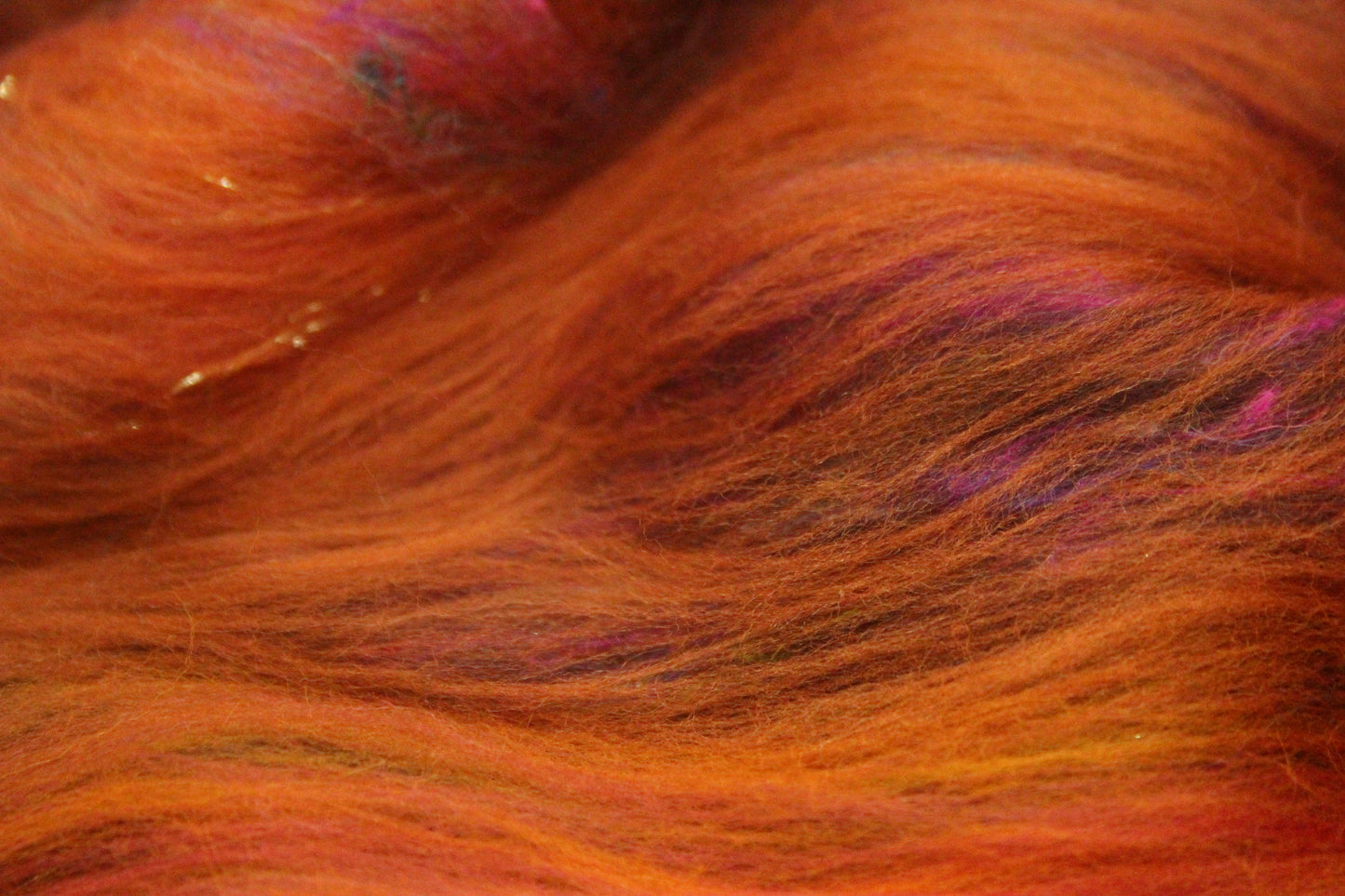 Merino Art Batt  - Orange Brown -  72 grams 2.5 oz - Wool for felting, spinning and weaving