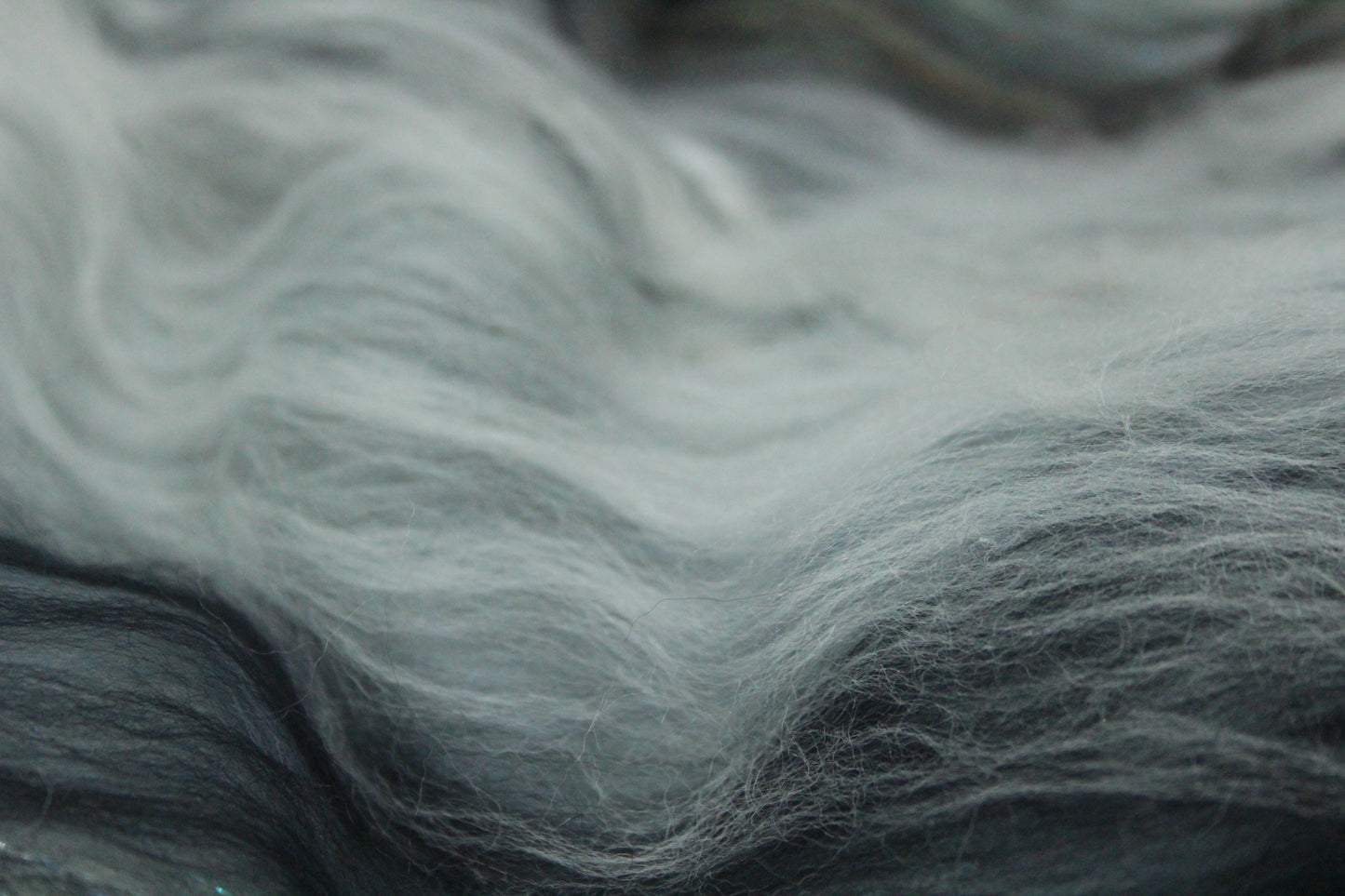 Merino Art Batt  - Black Grey White  -  92 grams 3.2 oz - Wool for felting, spinning and weaving