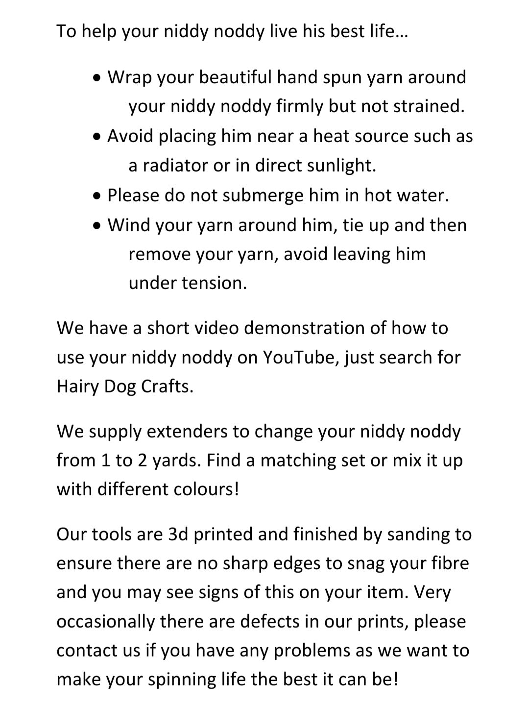 Yellow (Imperfect) - Extender For Niddy Noddy - Extends it to 2 yards - Flat Pack