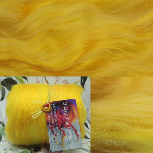 Merino Art Batt  - Yellow - 73 grams 2.5 oz - Wool for felting, spinning and weaving