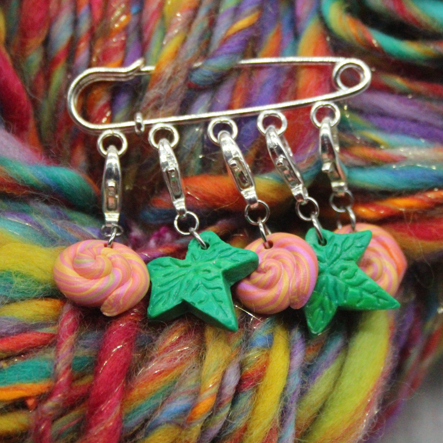 Stitch Keepers - Set of 5 - Leaves and swirls