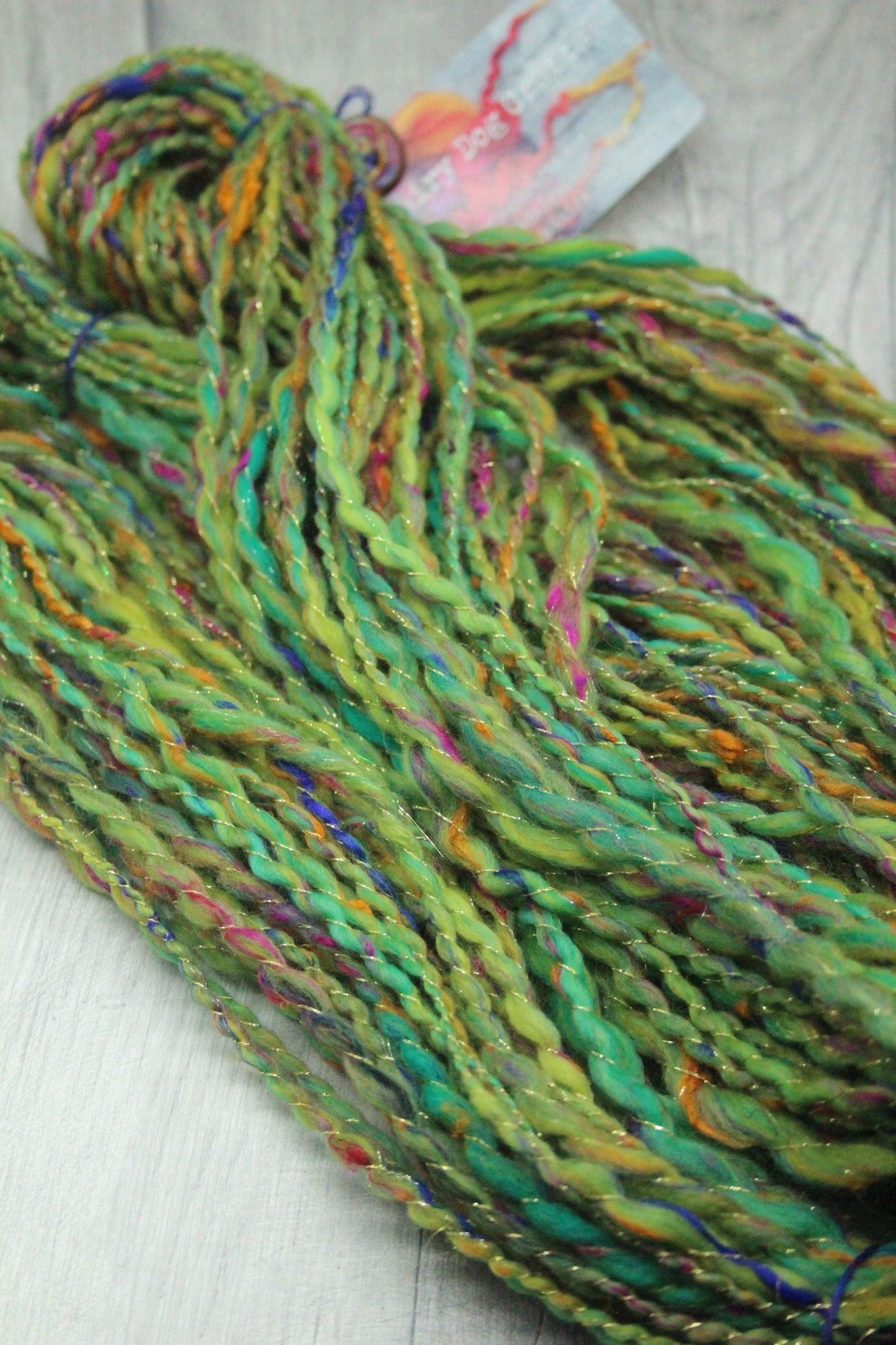 Handspun Yarn - Green - 65mtrs/72yards 63g/2.2oz - Yarn for crocheting. knitting, weaving...
