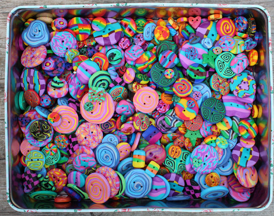 Random selection of 10 handmade buttons