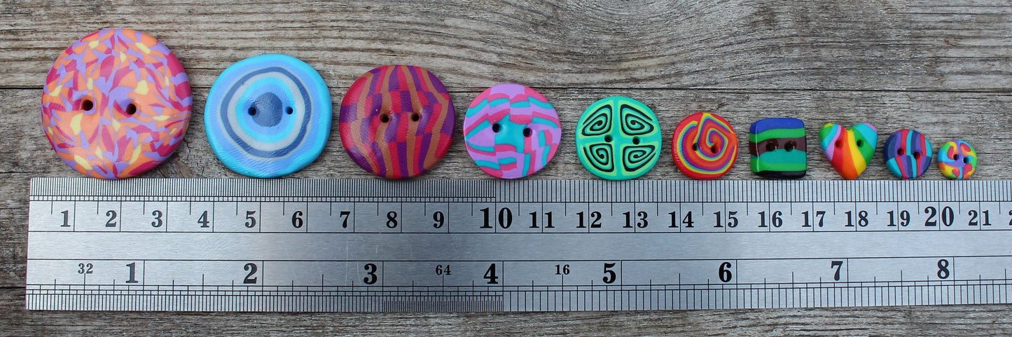 Random selection of 10 handmade buttons